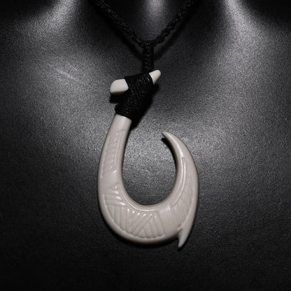 Maui's Hook - Handmade Necklace (YAKA Bone)