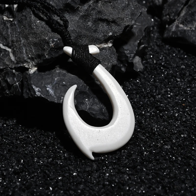 Maui's Hook - Handmade Necklace (YAKA Bone)